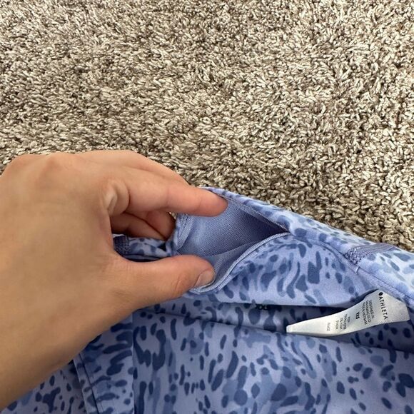 Athleta Elation Print Shorts 7” periwinkle biker shorts high rise size XXS - Picture 6 of 6